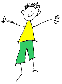 boy with yellow top and green trousers
